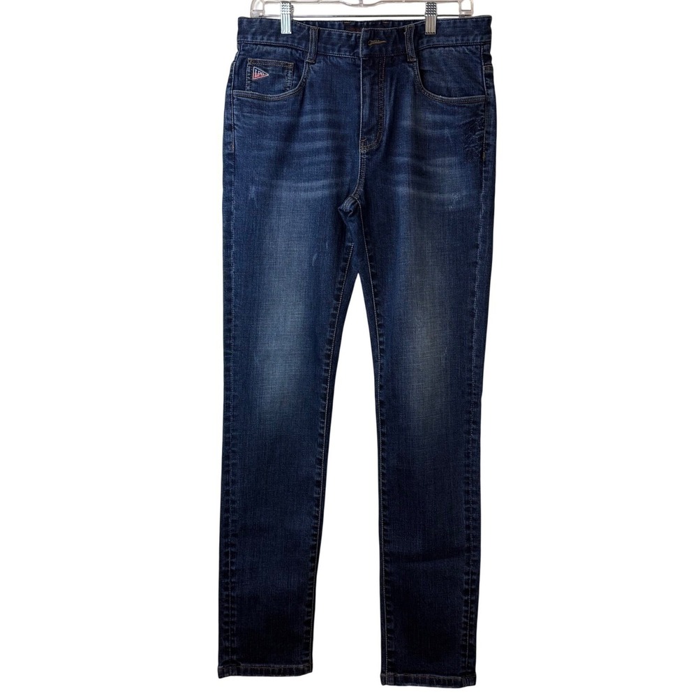 NWT Londa Polo Equestrian Preppy Denim Datk Wash Straight Leg Luxury‎ Jean 32/32 - Picture 2 of 16